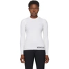 MONCLER WHITE PLEATED LOGO CREWNECK