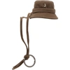 JACQUEMUS JACQUEMUS BROWN LE MINI BOB BUCKET KEYCHAIN