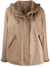 BRUNELLO CUCINELLI HOODED LEATHER JACKET