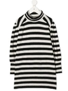 DOUUOD STRIPED HIGH NECK DRESS