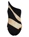 Norma Kamali Snake Mesh Mio Illusion One-piece Swimsuit In Black