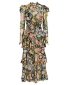 ZIMMERMANN Ladybeetle Ruffled Floral Midi Dress,060059053983