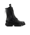 ELENA IACHI BLACK LEATHER COMBAT BOOT,11474620