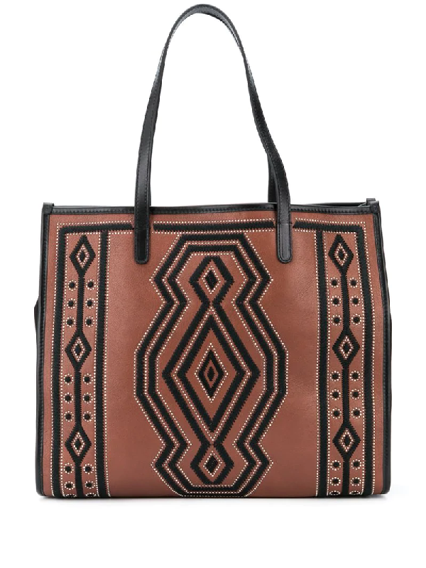 geometric print tote bag