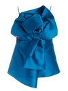 Alberta Ferretti Maxi Bow Top In Teal Blue Color In Blue