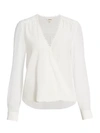 L AGENCE PERRY SILK FABRIC-BLOCKED DRAPED BLOUSE,400010524860
