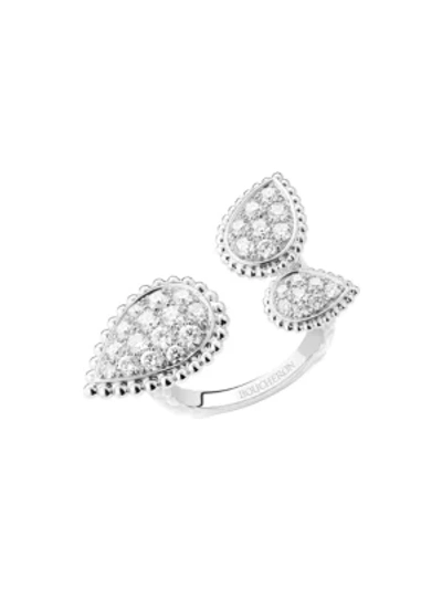 Boucheron Women's Serpent Bohème 18k White Gold & Diamond 3-motif Ring