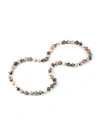 SYLVA & CIE WOMEN'S BEADS STERLING SILVER & SATURN CHALCEDONY NECKLACE,0400011439079