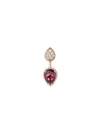 Boucheron Women's Serpent Bohème 18k Rose Gold, Diamond & Garnet Single Stud Earring In Rhodolite