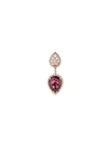Boucheron Serpent Bohème 18ct Rose-gold, 0.17ct Diamond And 2.20ct Rhodolite Garnet Single Earring In Pink Gold