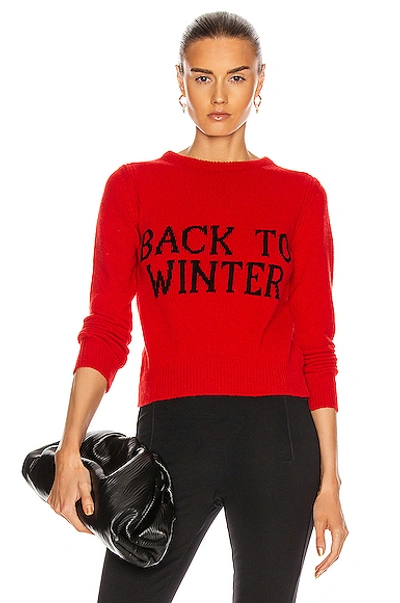 Alberta Ferretti Intarsia Cashmere & Wool Knit Sweater In Red