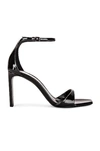 Saint Laurent Bea 90 Black Patent Leather Sandals In Noir