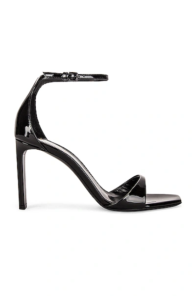 Saint Laurent Bea 90 Black Patent Leather Sandals In Nero