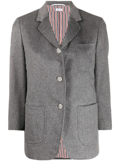 Thom Browne Sack Sport Blazer Jacket In Grey