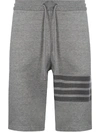 THOM BROWNE COTTON STRIPED TRACK SHORTS