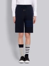 Thom Browne Tonal 4 Bar Cotton Sweat Shorts In Blue