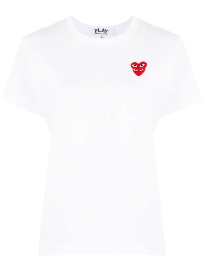 Comme Des Garçons Play Heart Motif T-shirt In White
