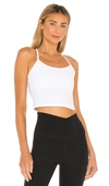 Beyond Yoga Spacedye Slim Racerback Cropped Tank Top In Cloud White In White Light