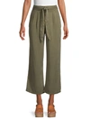 Vero Moda Laura Cropped Wide-leg Pants In Ivy Green