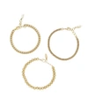 Ettika Classical 18k Gold Trio Women's Bracelet Set In Gold