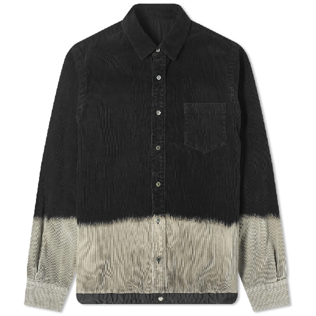 Sacai Dip Dye Corduroy Shirt In Black | ModeSens