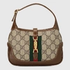Gucci Jackie 1961 Small Webbing-trimmed Coated-canvas And Leather Shoulder Bag In Brown