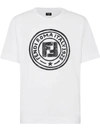 FENDI X Joshua Vides White And Black Logo T-shirt,FY0936 ACNI