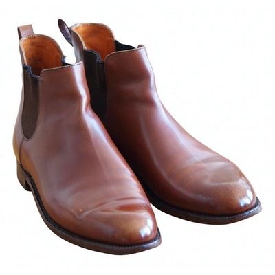 Pre-owned Jm Weston Brown Leather Ankle Boots