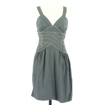 Pre-owned Sandro Silk Dress In Grey