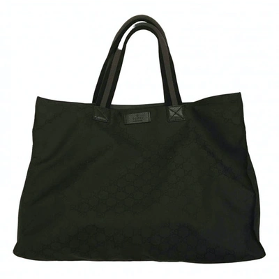 Pre-owned Gucci Cloth Tote In Black