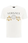 VERSACE T-SHIRT WITH SAFETY PIN EMBROIDERY,11474816
