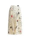 VALENTINO Cosmo Pleated Silk Midi Skirt
