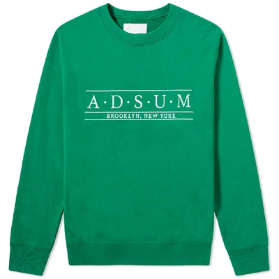 Adsum Baskerville Embroidered Crew Sweat In Green