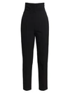 RED VALENTINO WOMEN'S HIGH-WAISTED STRETCH-WOOL CROPPED PANTS,0400012270860