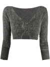 Jacquemus Alzou Cropped Mohair-blend Cardigan In Grey