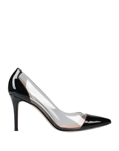 Gianvito Rossi Plexi Pointed-toe Pumps In Black