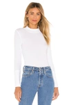 Free People The Rickie Mock Neck T-shirt In White