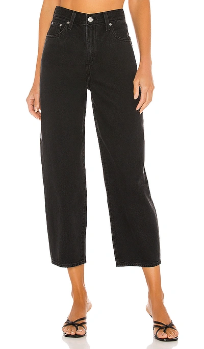Levi's Rib Cage High Rise Wide Leg Jeans In Black Book