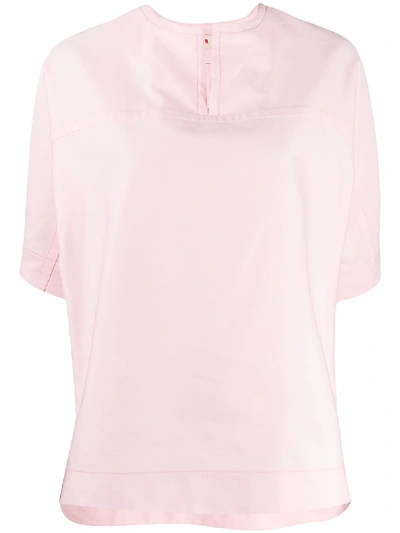 Marni Pleated Detail T-shirt In Pink