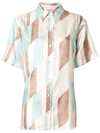 JIL SANDER GEOMETRIC SHORT-SLEEVED SILK SHIRT