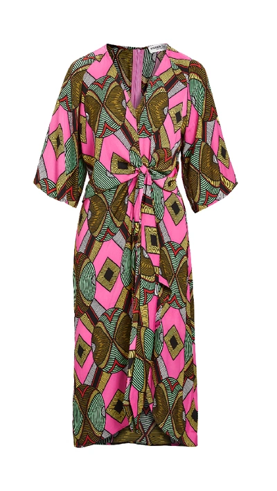 Essentiel Antwerp Wakuna Knotted Midi Dress In Polo Green | ModeSens