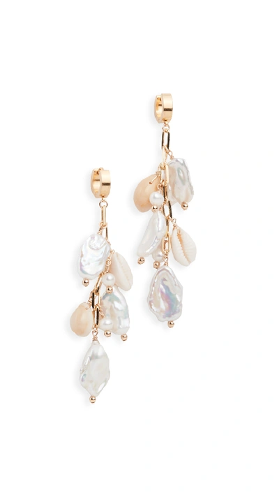Eliou Liliane Earrings In Pearl/gold/shell