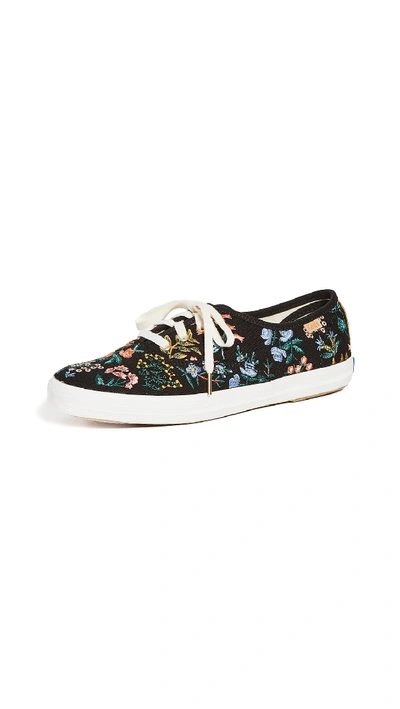 Keds X Rifle Paper Co. Champion Wildflower Sneakers In Black