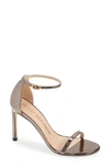 Stuart Weitzman Nudistsong Ankle Strap Sandal In Gunmetal