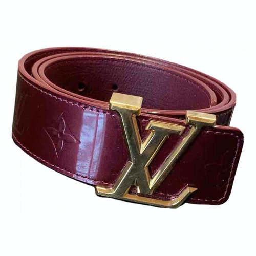 Pre-Owned Louis Vuitton Initiales Burgundy Patent Leather Belt | ModeSens