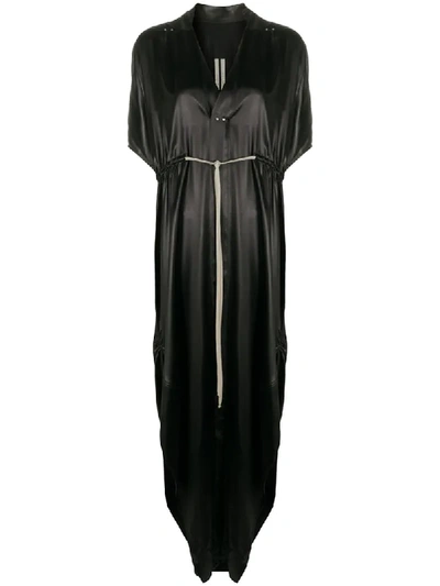 Rick Owens Textured Side Slit Dress In Black