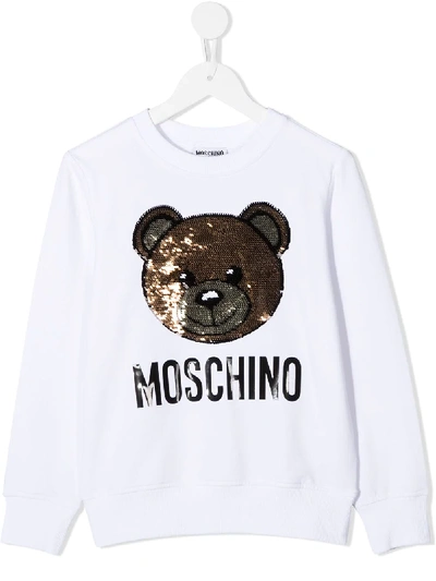 MOSCHINO TEDDY SEQUIN EMBROIDERED SWEATSHIRT 