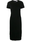 Victoria Beckham Textured Zipped Midi Dress In Black