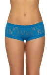 Hanky Panky Signature Lace Boyshorts In Cerulean Blue