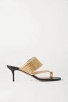 AQUAZZURA SUNNY METALLIC LEATHER SANDALS